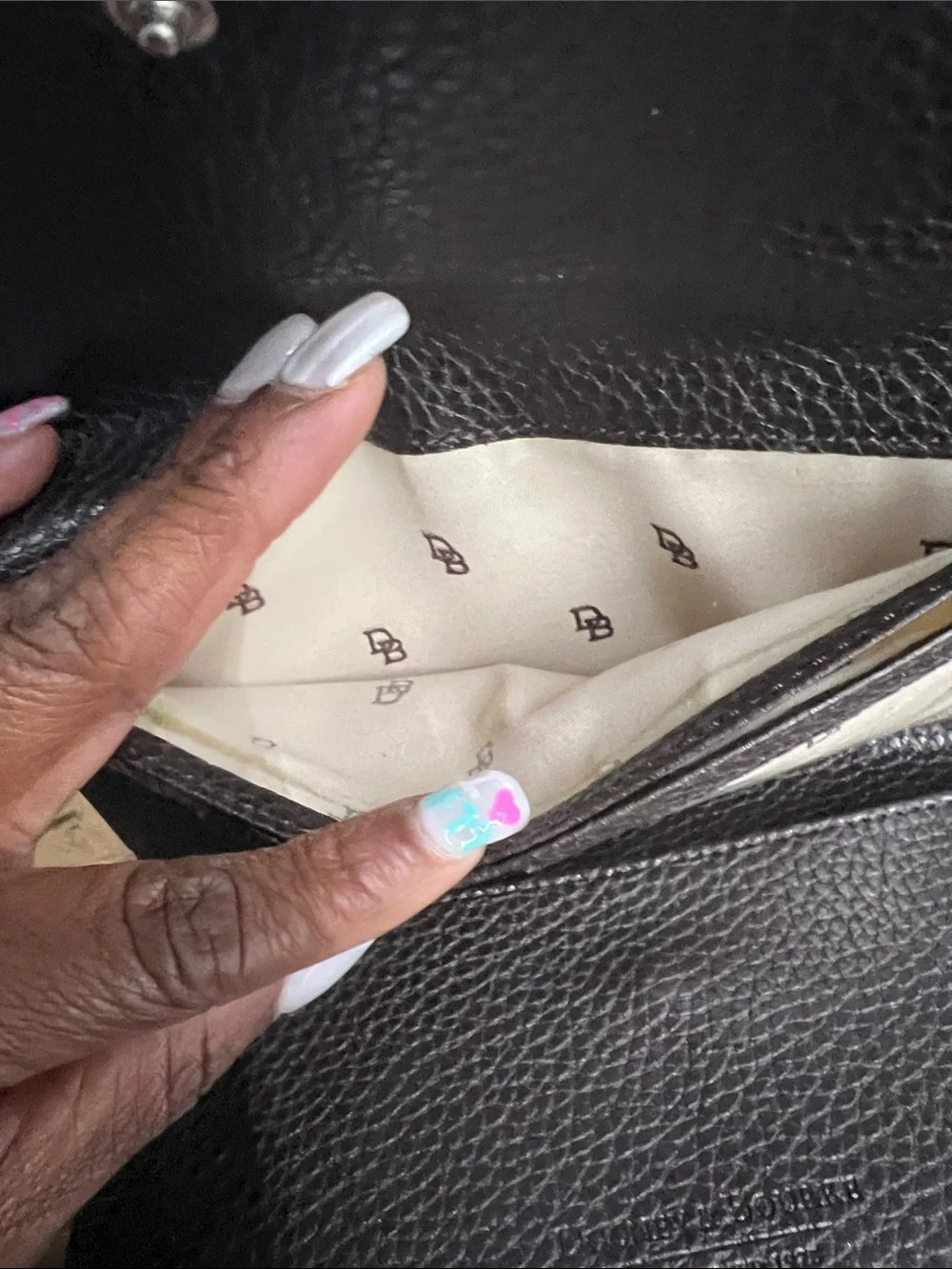 Dooney & Bourke Tan and Black Monogram Wallet